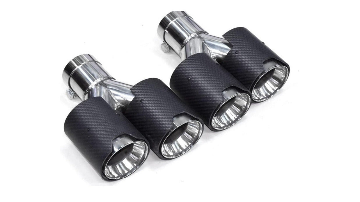 KOŃCÓWKI WYDECHU 2PARY KOŃCÓWEK 60-63MM 85-173MM 240MM CARBON SREBRNE do BMW