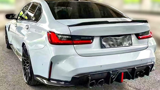 dokładki Dyfuzora do BMW G80 G81 M3 CARBON włókno węglowe tylne boczne tył OEM Style