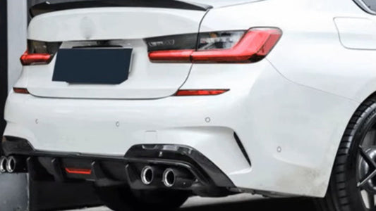 DYFUZOR SPOILER do BMW G20 G21 G28 LED ŚWIATŁO STOP CZARNY POŁYSK