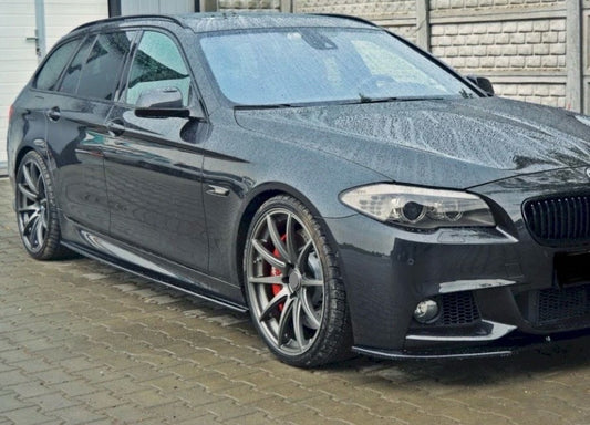 Dokładki Progów do BMW 5 F10 F11 2010-2017 MPakiet Czarny połysk Listwy progowe na progi