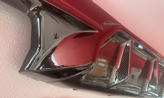 DYFUZOR SPOILER BMW G30 G31 G38 M5 STYLE 4R CZARNY + CARBON LOOK środek