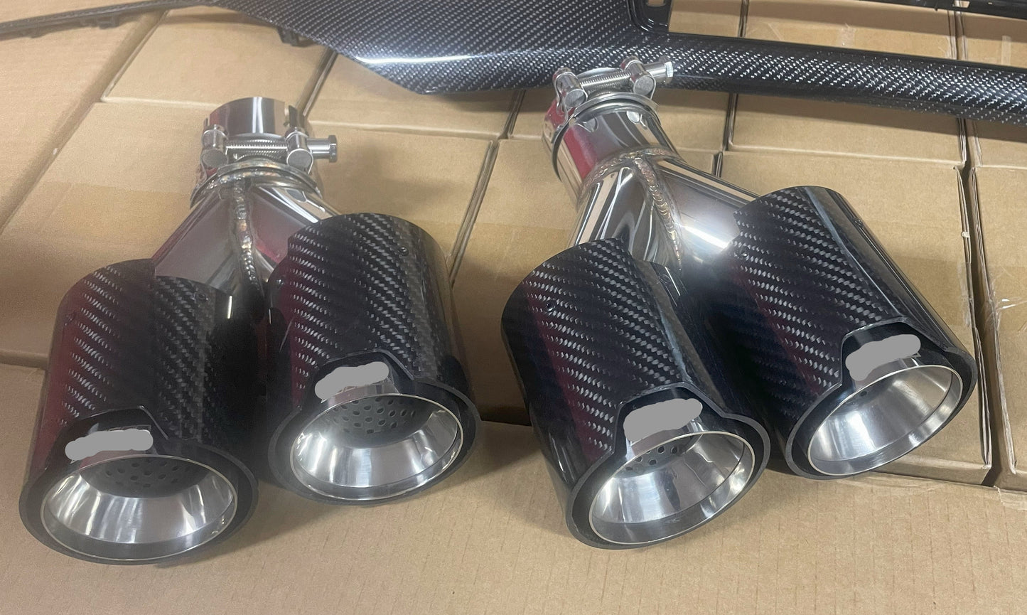 KOŃCÓWKI WYDECHU 2PARY KOŃCÓWEK 60-63MM 85-173MM 240MM CARBON SREBRNE do BMW