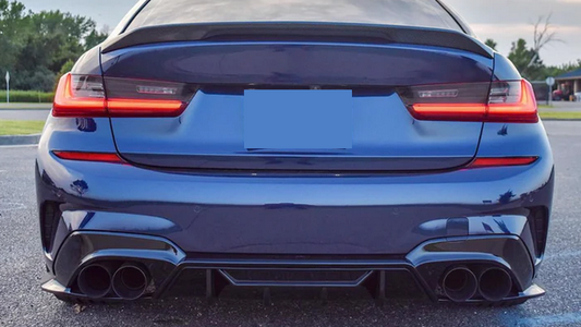 DYFUZOR SPOILER do BMW G20 G21 M340 / M340look podwójny na 4 CZARNY POŁYSK