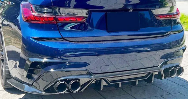 DYFUZOR SPOILER do BMW G20 G21 M340 / M340look podwójny na 4 CZARNY POŁYSK