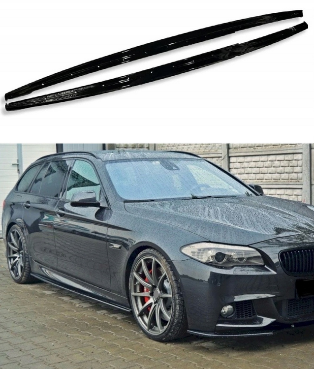 Komplet dokładek do BMW F10 F11 CZARNY POŁYSK przód tył progi ZESTAW