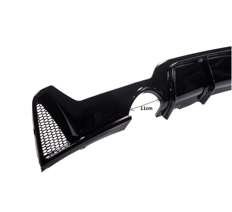 DYFUZOR SPOILER do BMW F32 F33 F36 CZARNY POŁYSK 435 440 428 430 na 2 pojedyncze wydechy