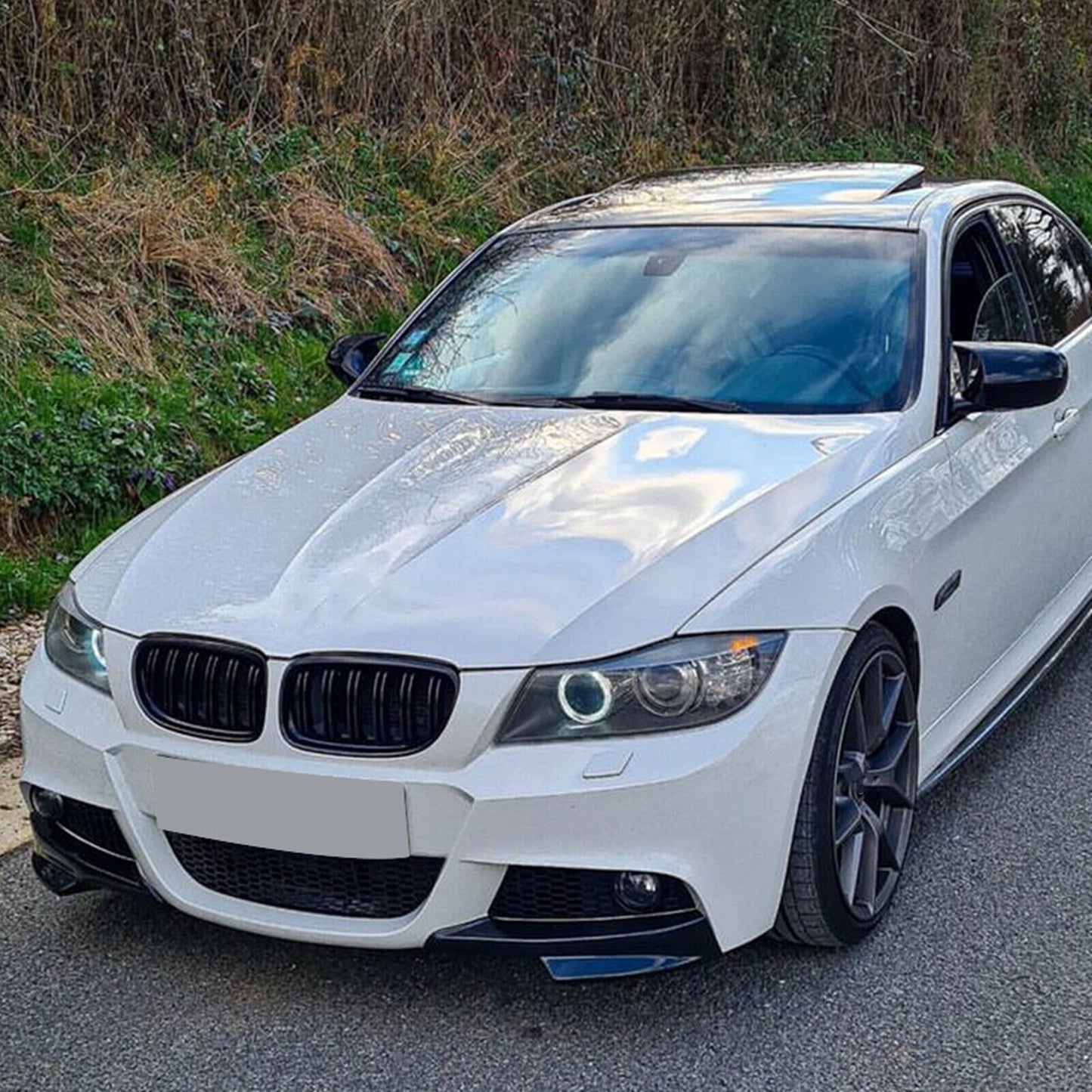 DOKŁADKA Splitter PRZÓD do BMW E90 E91 LCI FLAPSY czarny połysk 2008-2011