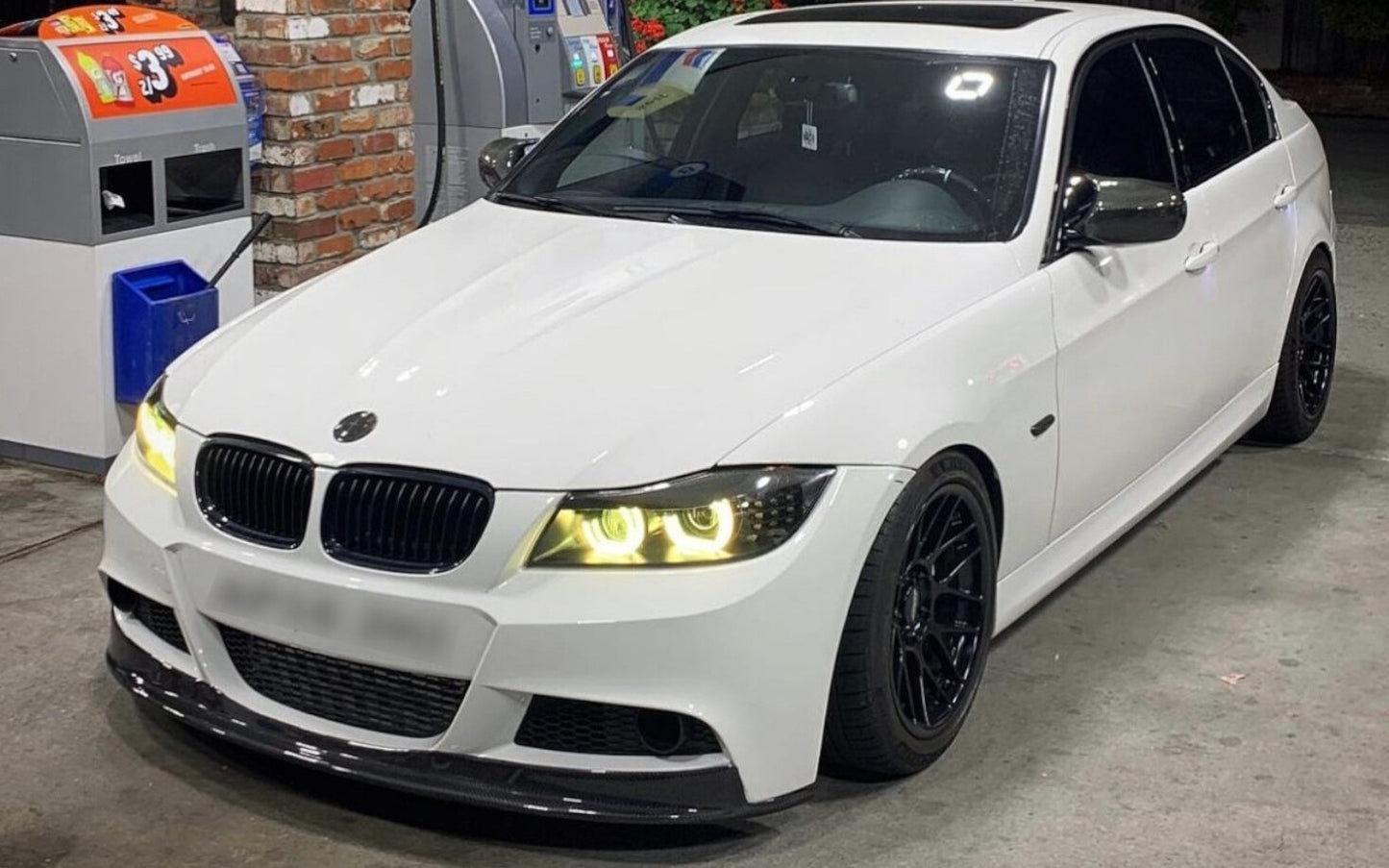 DOKŁADKA Splitter PRZÓD BMW E90 E91 czarny POŁYSK LIFT 2009-2013 pełna