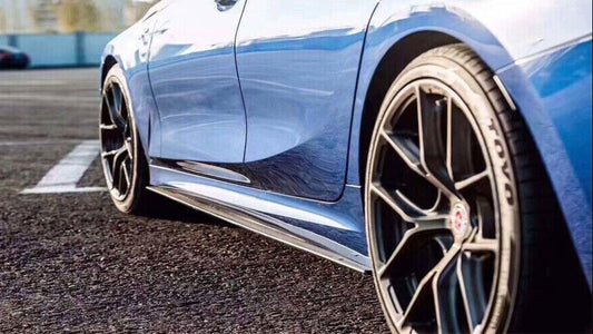 DOKŁADKI PROGÓW LISTWY PROGOWE BOCZNE BMW 3 G20 21 czarny połysk DŁUGIE LED