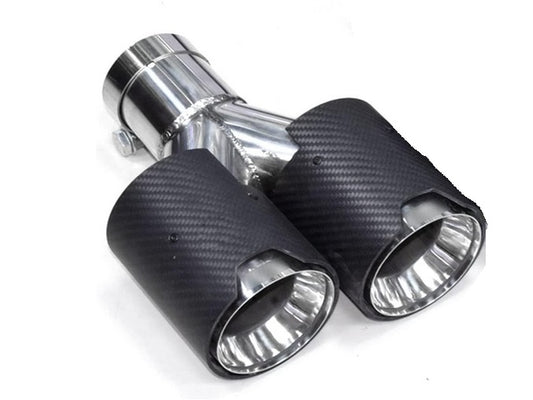 KOŃCÓWKI WYDECHU PARA KOŃCÓWEK 60-63MM 85-173MM 240MM CARBON SREBRNE do BMW