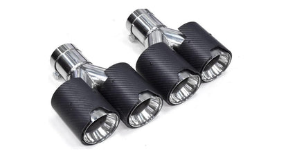 KOŃCÓWKI WYDECHU 2PARY KOŃCÓWEK 60-63MM 85-173MM 240MM CARBON SREBRNE do BMW