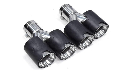 KOŃCÓWKI WYDECHU 2PARY KOŃCÓWEK 60-63MM 85-173MM 240MM CARBON SREBRNE do BMW