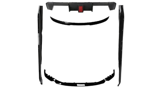 Komplet dokładek do BMW M3 G80 G81 2020+ czarny przód tył progi ZESTAW led