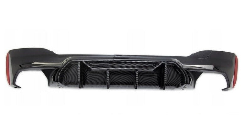DYFUZOR SPOILER BMW G30 G31 G38 M5 STYLE 4R CZARNY + CARBON LOOK środek