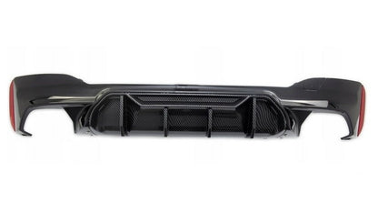 DYFUZOR SPOILER BMW G30 G31 G38 M5 STYLE 4R CZARNY + CARBON LOOK środek