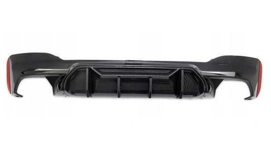 DYFUZOR SPOILER BMW G30 G31 G38 M5 STYLE 4R CZARNY + CARBON LOOK środek