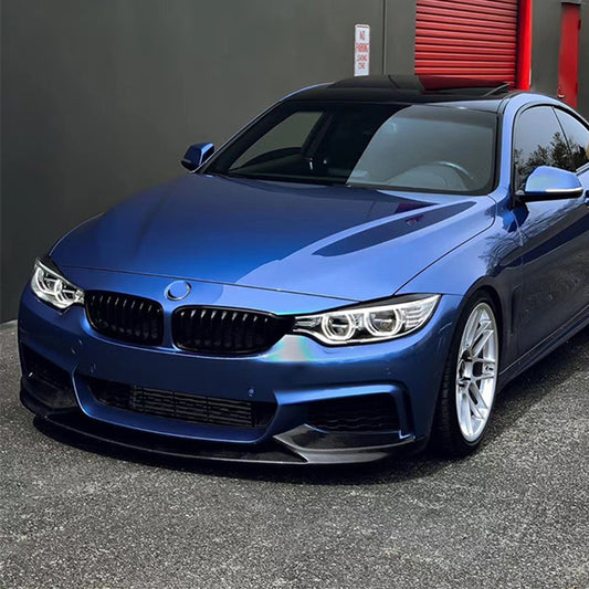 DOKŁADKA Splitter PRZÓD BMW F32 F33 F36 czarny przednia przedni spoiler 4-częściowa