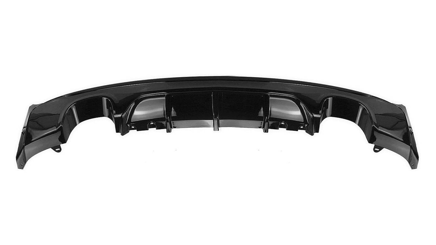 DYFUZOR SPOILER BMW 2 F22 F23 CZARNY POŁYSK dokładka zderzaka M235 M240 228 4 WYDECHY