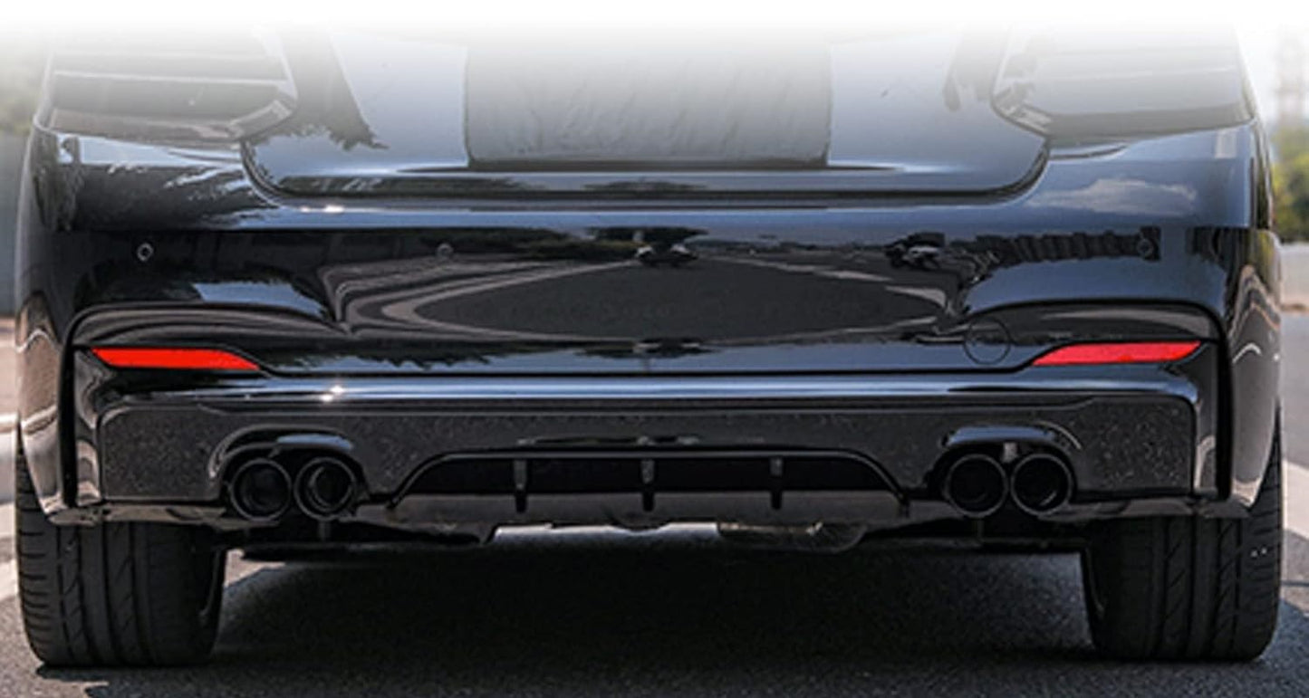 DYFUZOR SPOILER BMW 2 F22 F23 CZARNY POŁYSK dokładka zderzaka M235 M240 228 4 WYDECHY