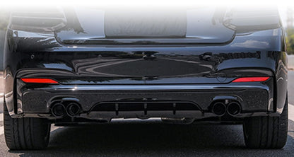 DYFUZOR SPOILER BMW 2 F22 F23 CZARNY POŁYSK dokładka zderzaka M235 M240 228 4 WYDECHY