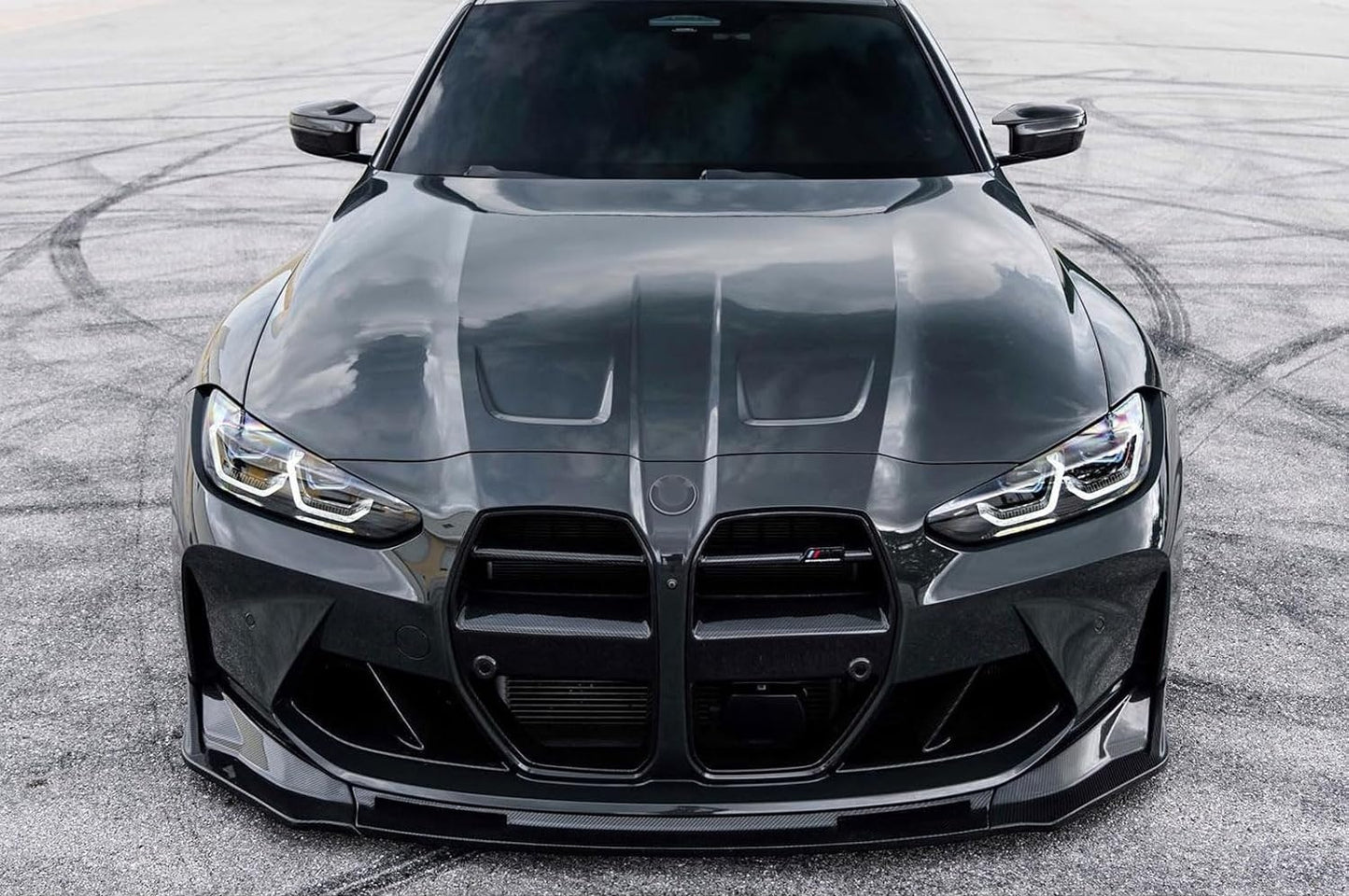 Wloty powietrza do BMW M3 M4 G80 G81 G82 G83 CZARNY POŁYSK DOKŁADKA ZDERZAK