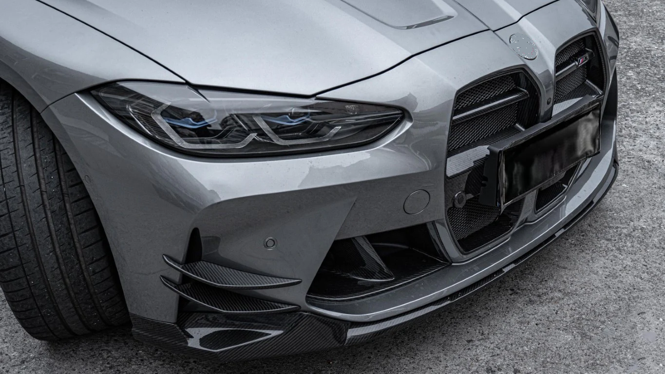 canards PRZÓD do BMW G80 G81 M3 CARBON włókno węglowe DOKŁADKI zderzaka