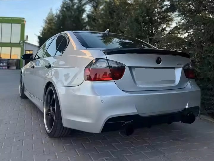 Dyfuzor do BMW E90 E91 seria 3 NA 2 POJEDYNCZE RURY dokładka tył TYLNA spoiler