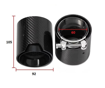 KOŃCÓWKA WYDECHU 60-63MM 92MM 105MM CARBON CZARNE do BMW