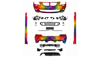 ZDERZAKI PRZÓD TYŁ PROGI zestaw BODYKIT w KOLOR do BMW E60 sedan MPAKIET Mtech 2003-2010 DYF 2L pod kod lakieru