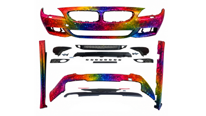 ZDERZAKI zestaw w KOLOR BODYKIT do BMW 5 F10 PRELCI sedan MPAKIET Mtech 2009-2013 PRZÓD TYŁ PROGI DYF 2L pod kod lakieru