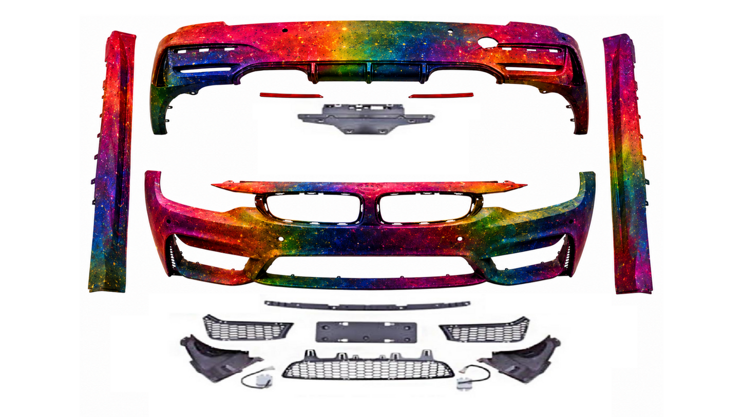 ZDERZAKI zestaw BODYKIT M3LOOK w KOLOR do BMW 3 F30 sedan 2011-2018 PRZÓD TYŁ PROGI pod kod lakieru
