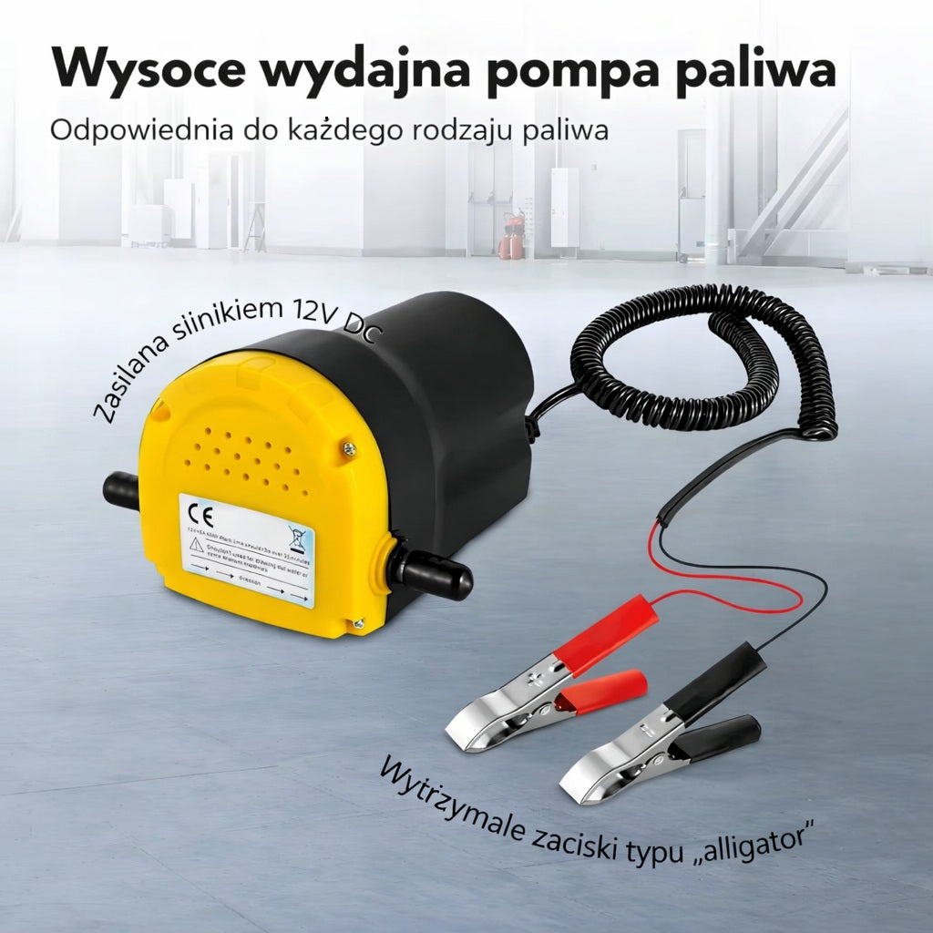 Pompa pompka do oleju paliwa olejowa 12V 60W uniwersalna do akumulatora