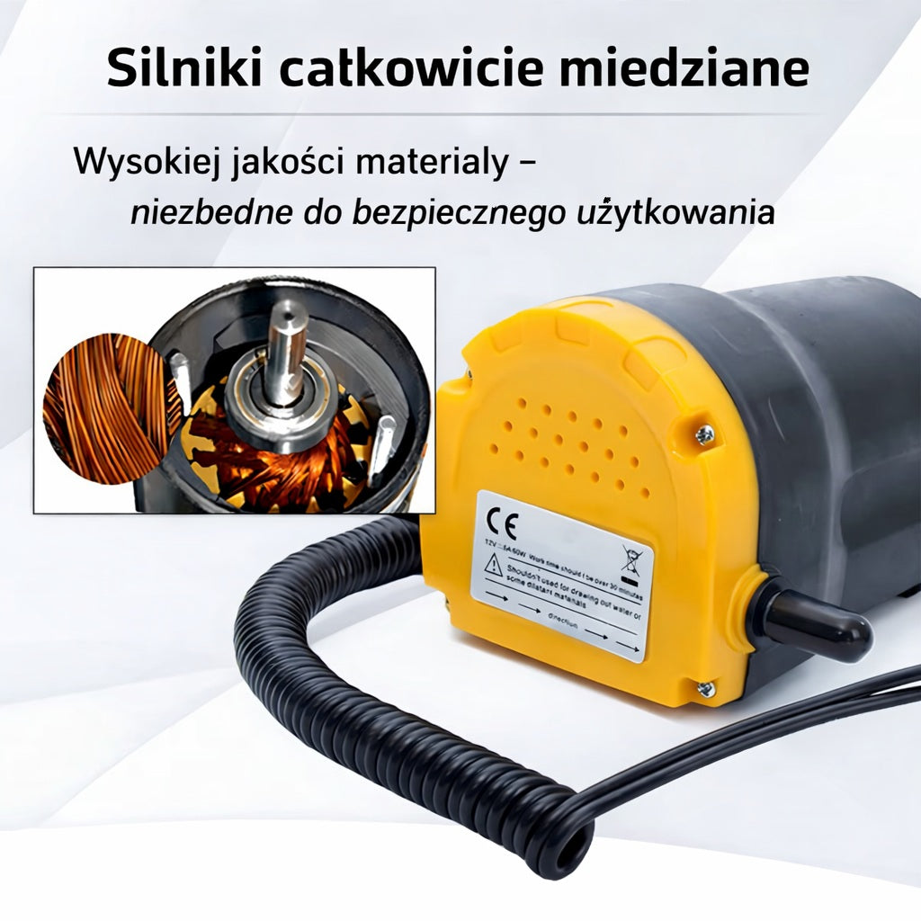 Pompa pompka do oleju paliwa olejowa 12V 60W uniwersalna do akumulatora