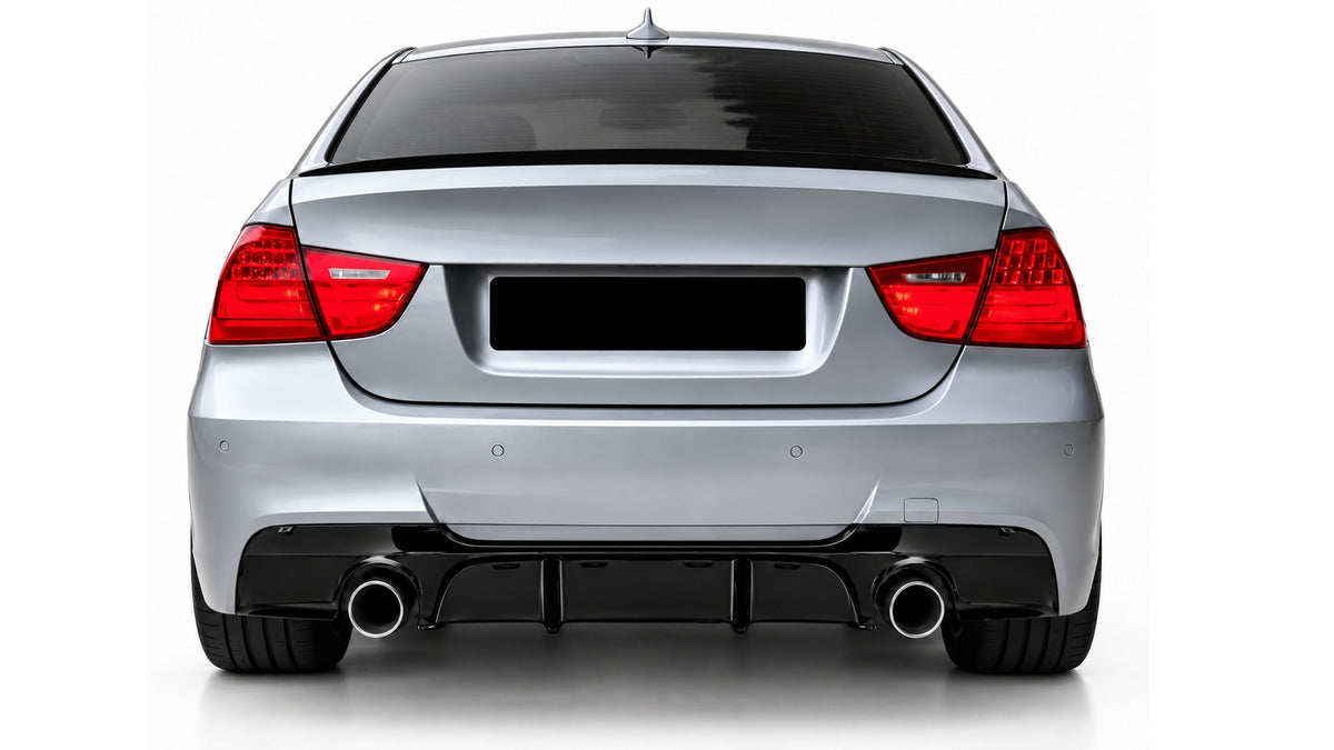 Dyfuzor do BMW E90 E91 seria 3 NA 2 POJEDYNCZE RURY dokładka tył TYLNA spoiler