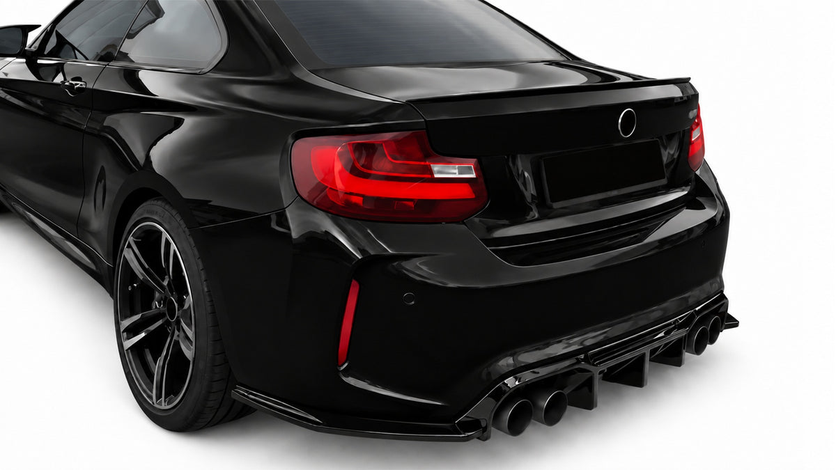 DOKŁADKA TYLNEGO ZDERZAKA PASUJĄCA DO BMW M2 F87 DYFUZOR 2015-2021