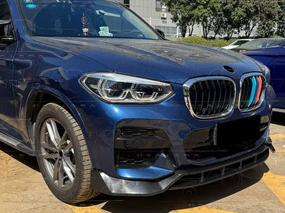 DOKŁADKA PRZÓD BMW G01 X3 2017-2021 przedni przednia SPLITTER spoiler czarny połysk