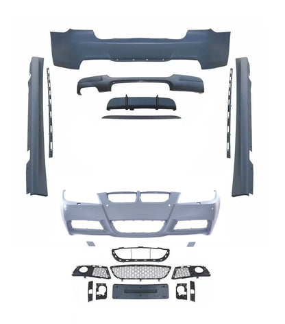 ZDERZAKI zestaw BODYKIT w KOLOR do BMW E90 preLCI sedan MPAKIET Mtech 2004-2008 PRZÓD TYŁ PROGI DYF 2L pod kod lakieru