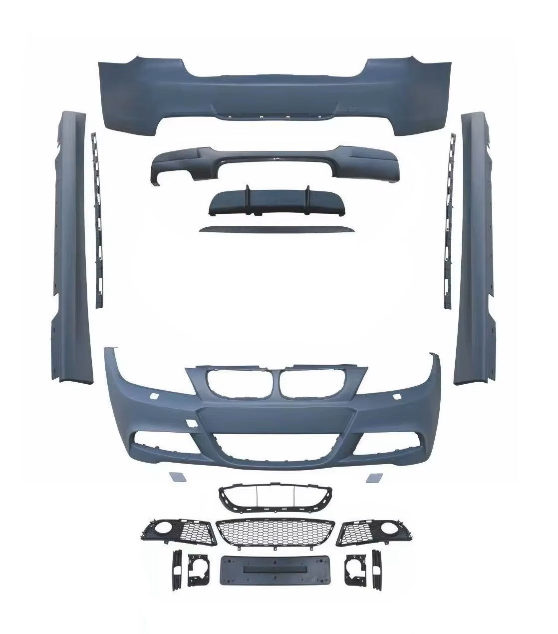 ZDERZAKI zestaw BODYKIT w KOLOR do BMW E90 LCI sedan MPAKIET Mtech 2009-2013 DYF 2L PRZÓD TYŁ PROGI pod kod lakieru