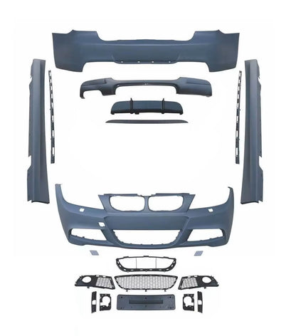 ZDERZAKI zestaw BODYKIT w KOLOR do BMW E90 LCI sedan MPAKIET Mtech 2009-2013 DYF 2L PRZÓD TYŁ PROGI pod kod lakieru