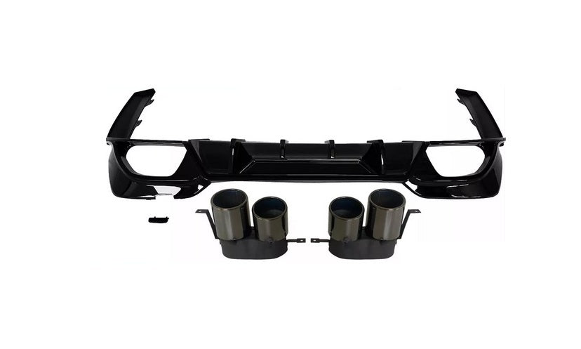 DYFUZOR SPOILER do BMW G20 G21 M340 / M340look podwójny + 4 końcówki wydechu