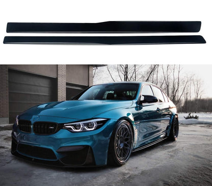 Komplet dokładek do BMW M3 M4 F80 F82 F83 czarny połysk przód tył progi ZESTAW