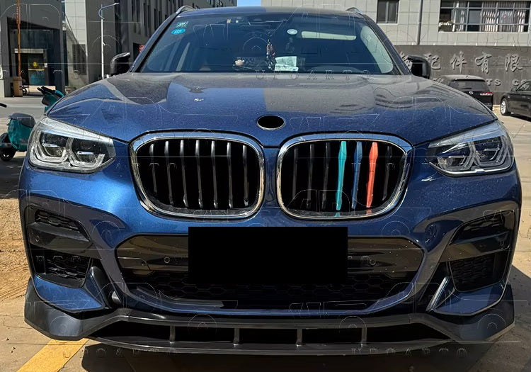DOKŁADKA PRZÓD BMW G01 X3 2017-2021 przedni przednia SPLITTER spoiler czarny połysk