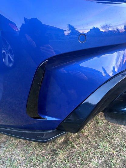 DOKŁADKI tylne wloty powietrza BMW 3 G20 G21 czarny połysk SPOILER prelci
