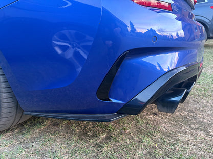 DOKŁADKI tylne wloty powietrza BMW 3 G20 G21 czarny połysk SPOILER prelci