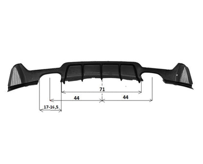 DYFUZOR SPOILER do BMW F32 F33 F36 CZARNY POŁYSK 435 440 428 430 pod 4 wydechy