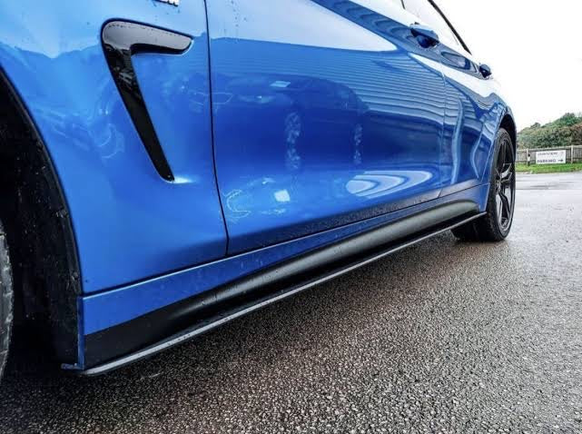 Dokładki Progów do BMW F32 F33 F36 MPakiet Czarny połysk Listwy progowe na progi
