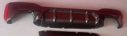 DYFUZOR SPOILER BMW G30 G31 G38 M5 STYLE 4R CZARNY + CARBON LOOK środek