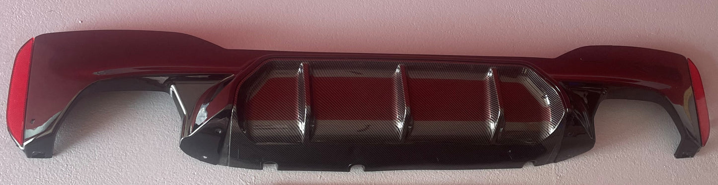 DYFUZOR SPOILER BMW G30 G31 G38 M5 STYLE 4R CZARNY + CARBON LOOK środek