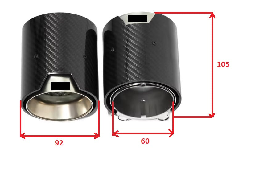 KOŃCÓWKA WYDECHU 60-63MM 92MM 105MM CARBON SREBRNE do BMW