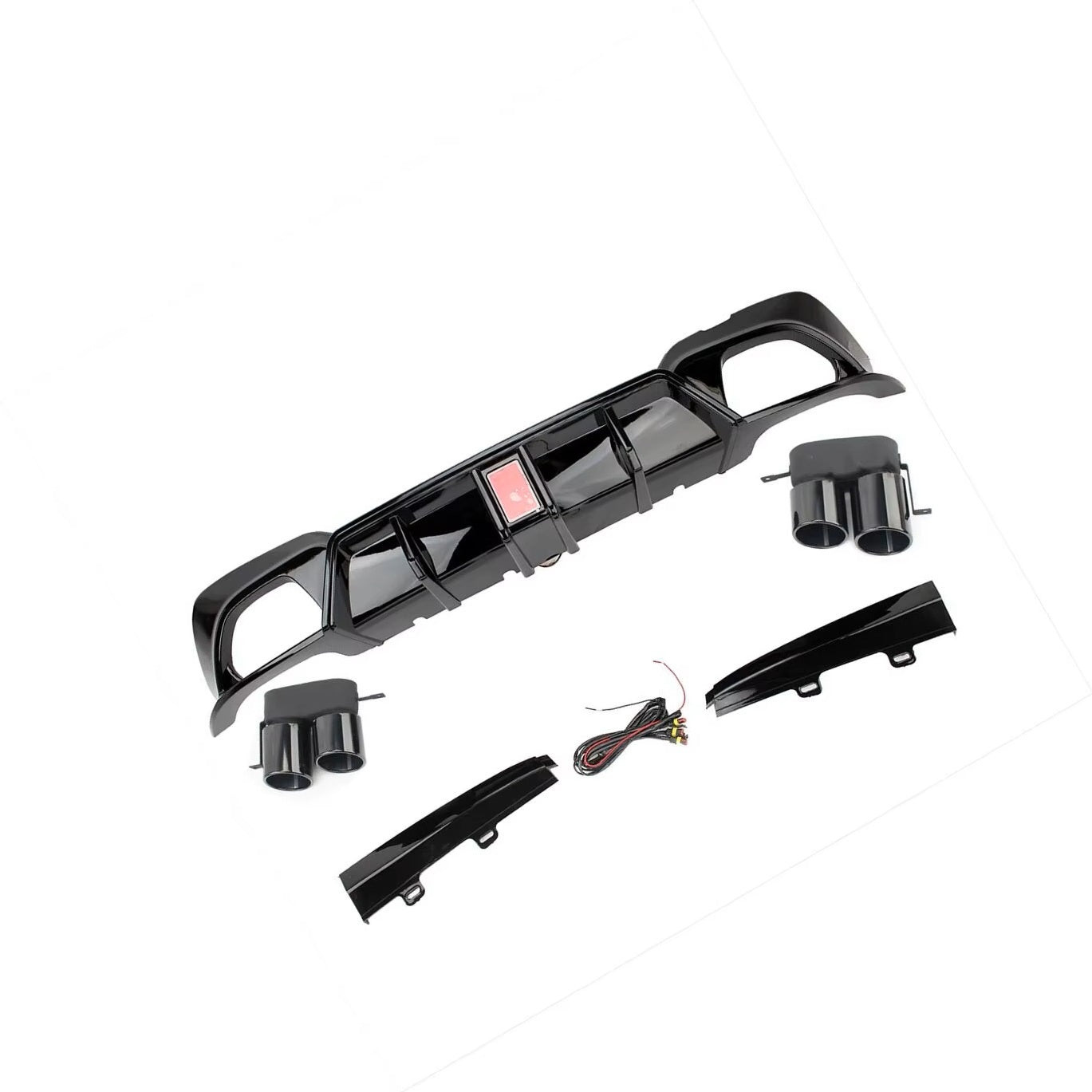 DYFUZOR LED BMW G20 G21 M340 / M340look podwójny SPOILER + 4 końcówki wydechu